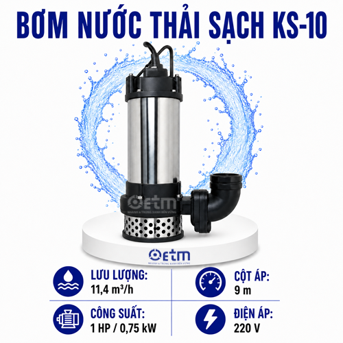 BƠM NƯỚC THẢI SẠCH KS-10